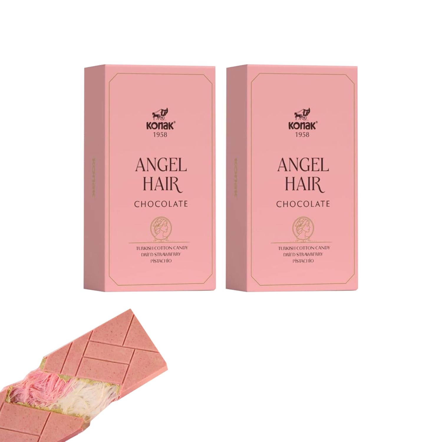 ANGEL HAIR Strawberry and pistachio - Chocolate cotton candy bar 5.9 oz