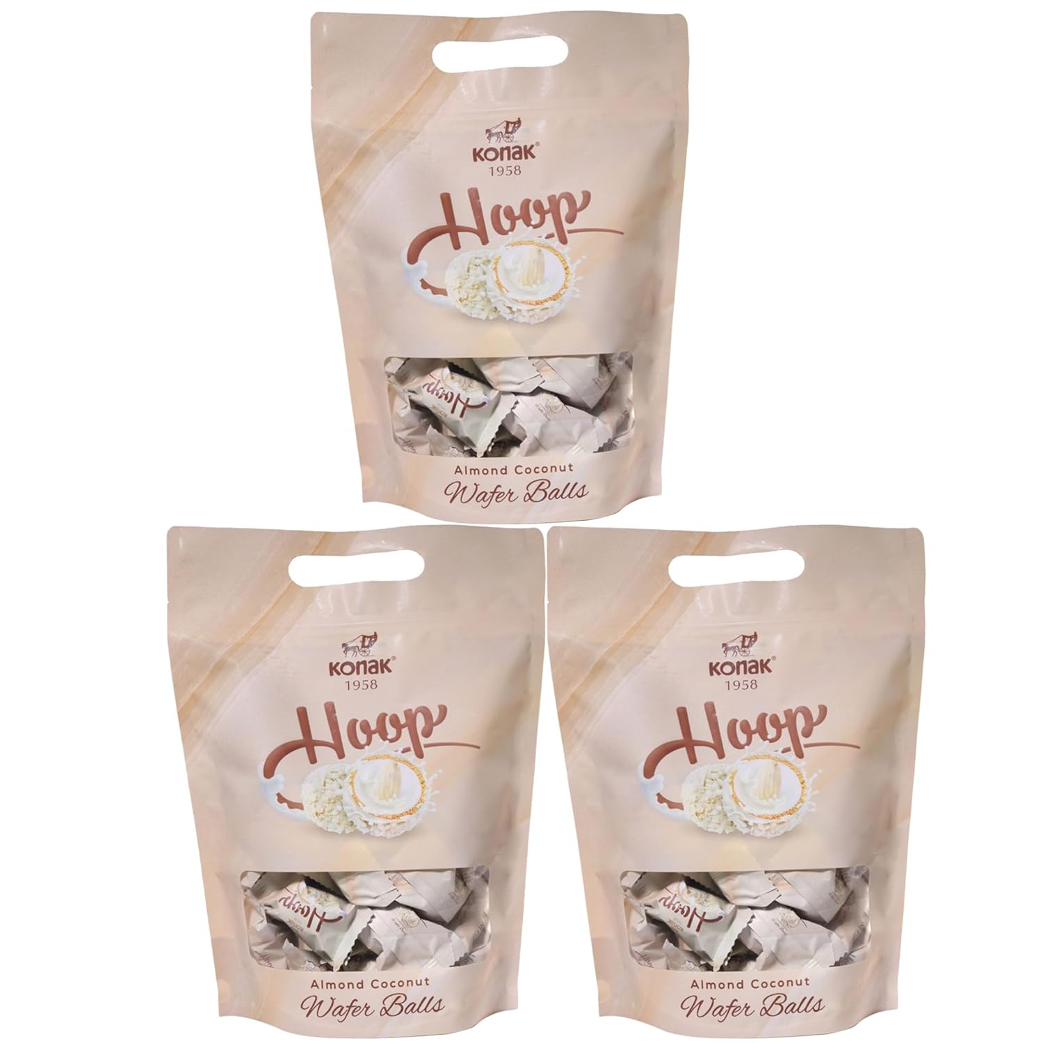 Mini Dubai Chocolate balls With Whole Almond Filled Coconut flavor 8.8 Oz