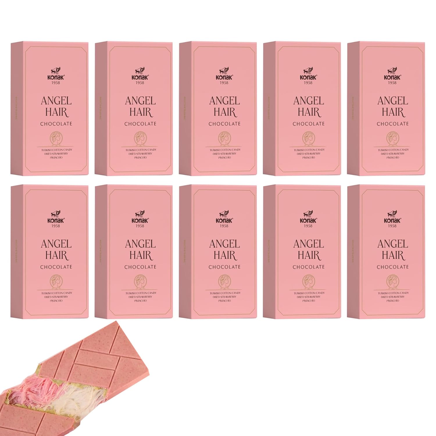 ANGEL HAIR Strawberry and pistachio - Chocolate cotton candy bar 5.9 oz