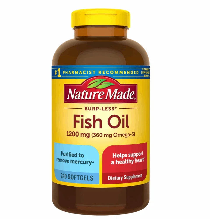 Nature Made Burp-Less Fish Oil 1200 mg Softgels, 240 ct.