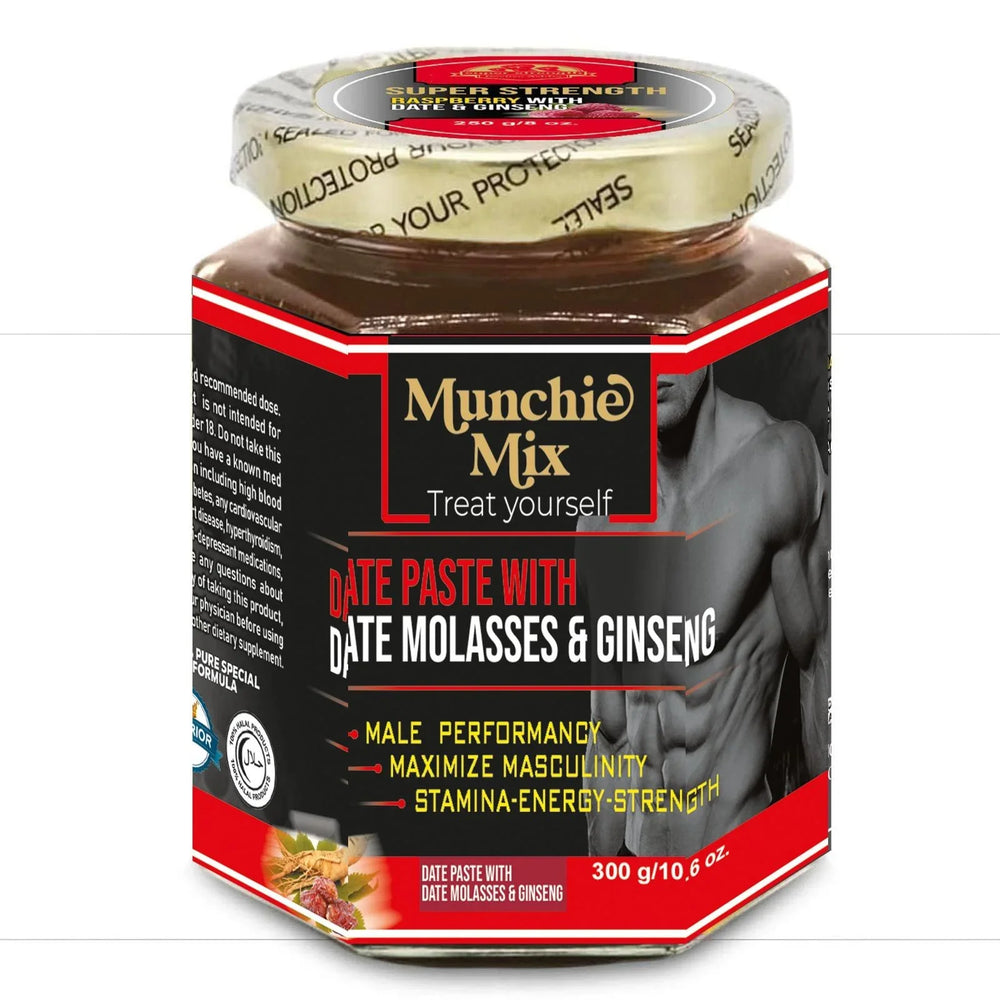 Munchie Mix date paste with date molasses & ginseng supplement