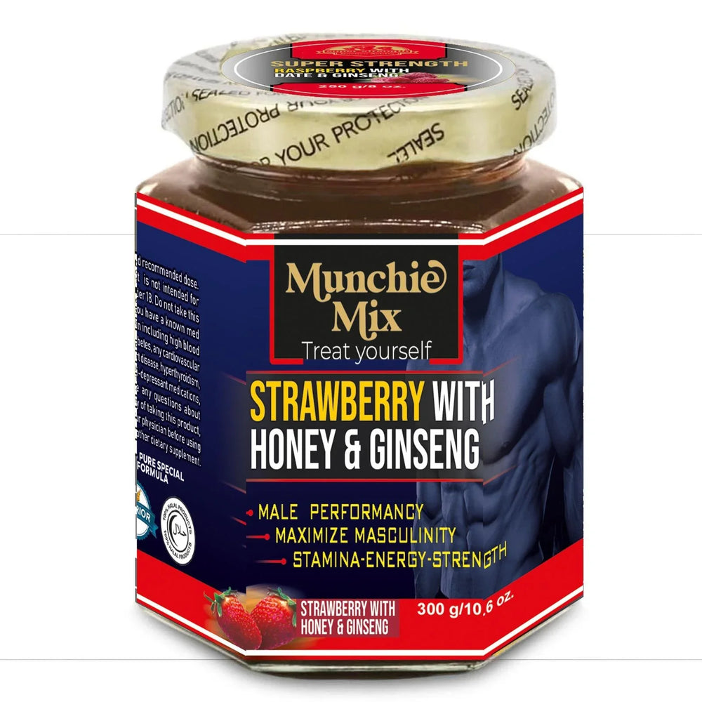 Munchie Mix strawberry with honey and ginseng supplement