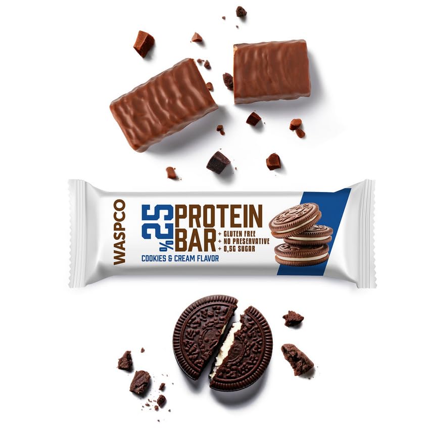 Snacksify Protein Bars – Cookies and Cream, 9g Protein, 0.5g Sugar, Gluten Free (12 Count, 36g)