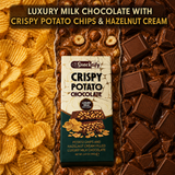 Crispy Potato Chip Luxury Milk Chocolate Bar with Hazelnut Cream, 2.47 oz