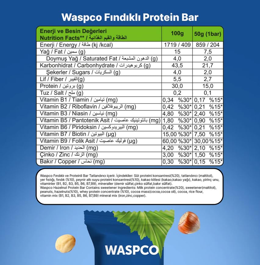Snacksify Protein Bars – Nuts, 15g Protein, 2g Sugar, Gluten Free (12 Count, 50g)