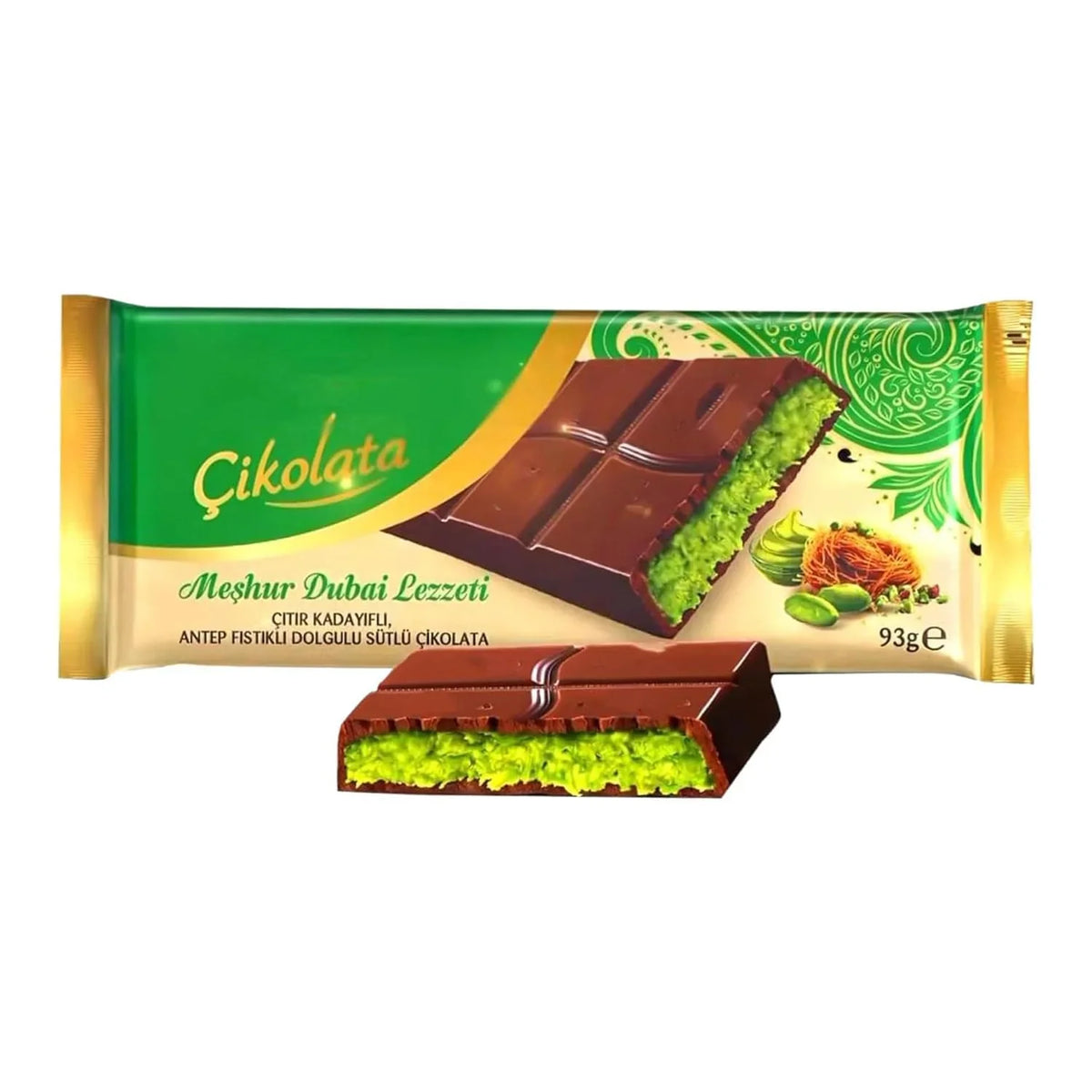 Dubai Chocolate - Milk Chocolate With Pistachio - 93 gram