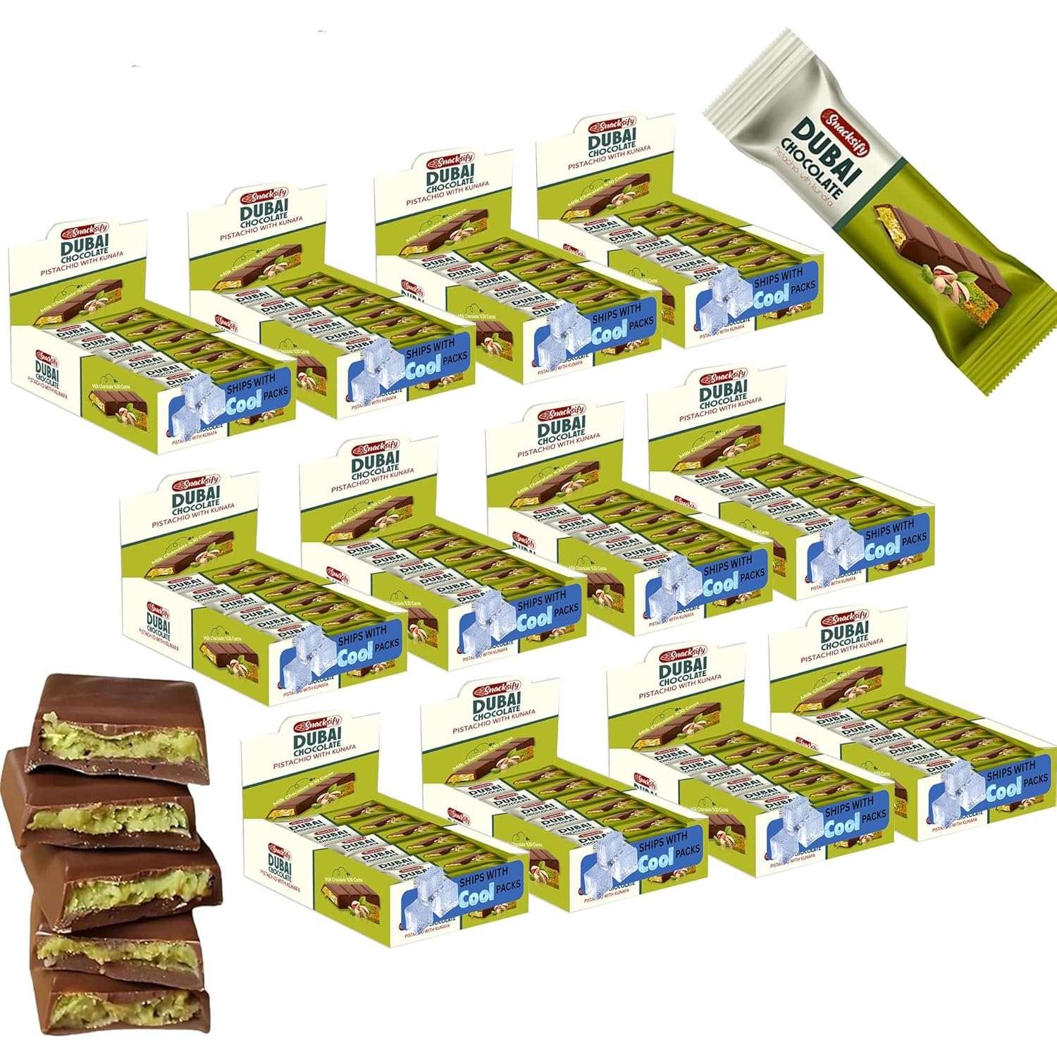 Snacksify Dubai Chocolate Bar (Pack of 24) -  1.43 pounds