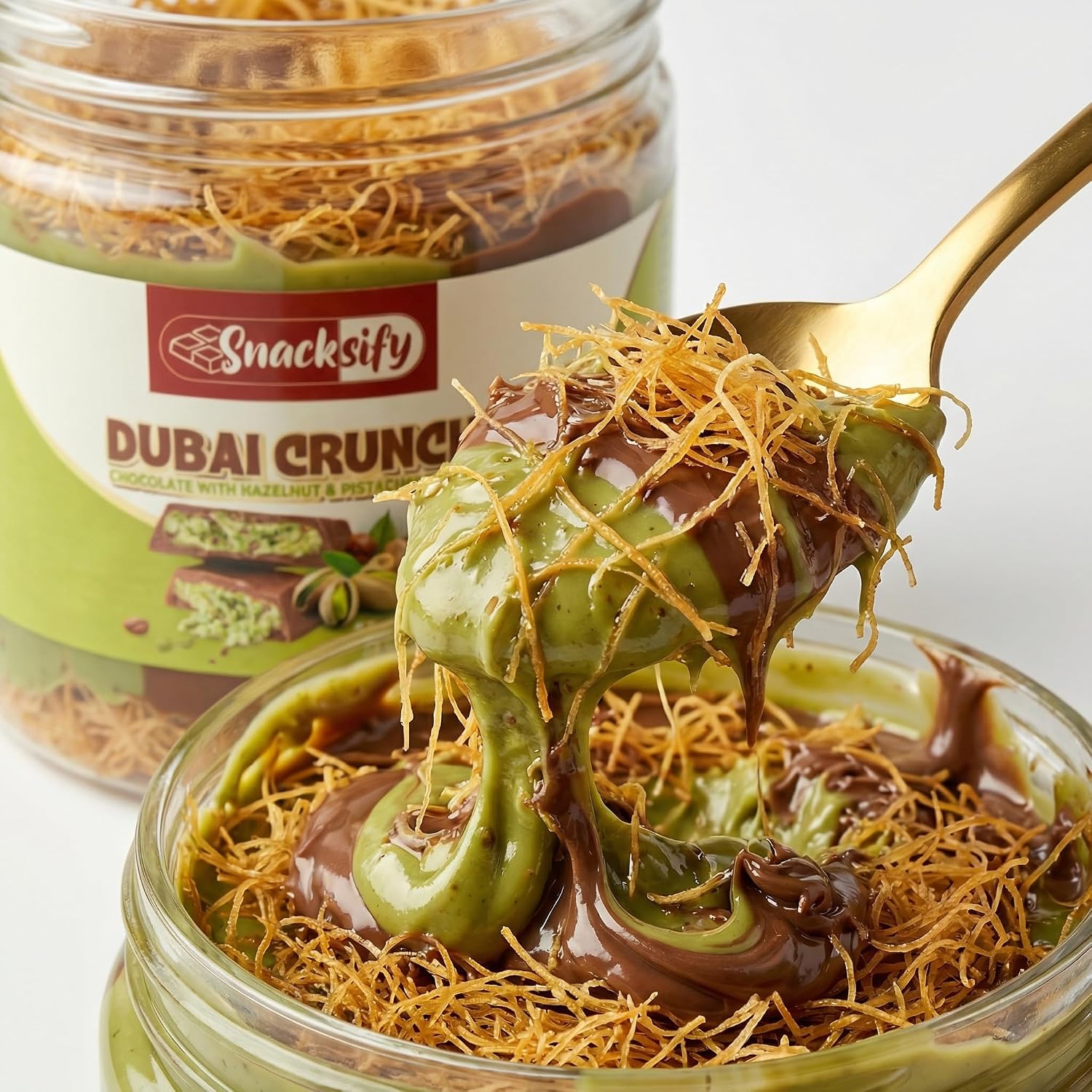 Dubai Pistachio Crunch Chocolate Spread – 12 Jars (5.29 oz) + 24 Mini Dubai Chocolates Gift Set
