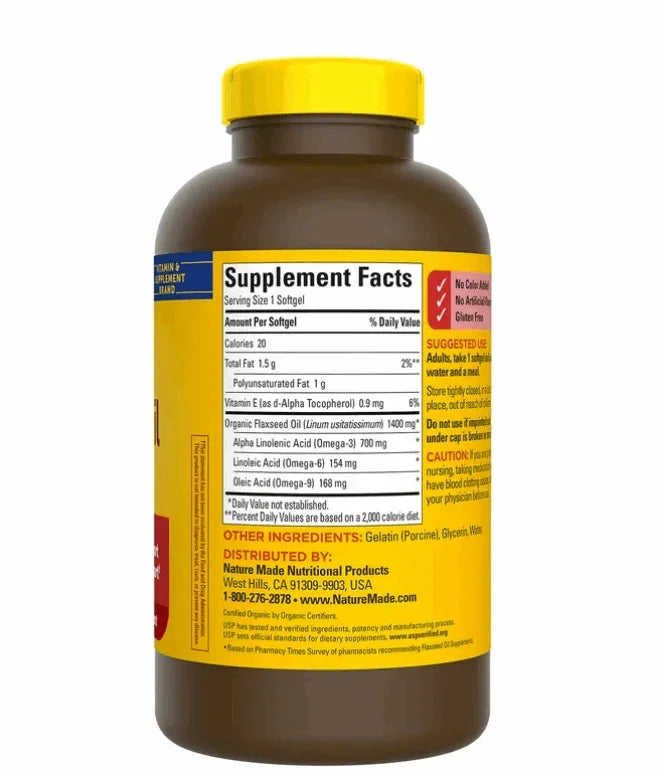 Nature Made Flaxseed Oil 1400 mg Softgels, 300 ct.
