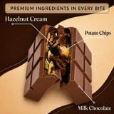 Crispy Potato Chip Luxury Milk Chocolate Bar with Hazelnut Cream, 2.47 oz