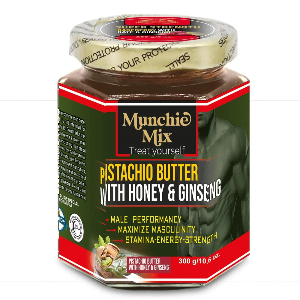 Munchie Mix Pistachio Butter with Honey & Ginseng supplement 
