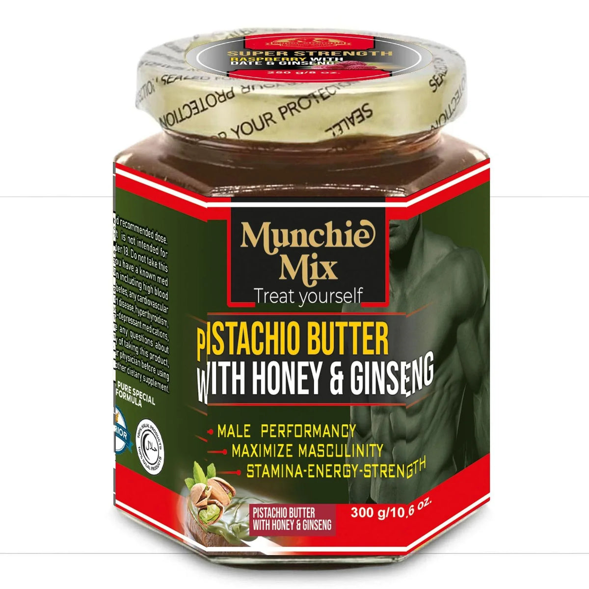 Munchie Mix Pistachio Butter with Honey & Ginseng supplement 